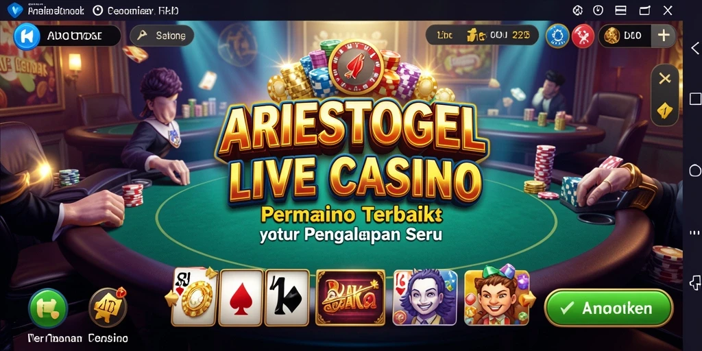 Tampilan gameplay ARIESTOGEL yang mendebarkan dalam Live Casino.