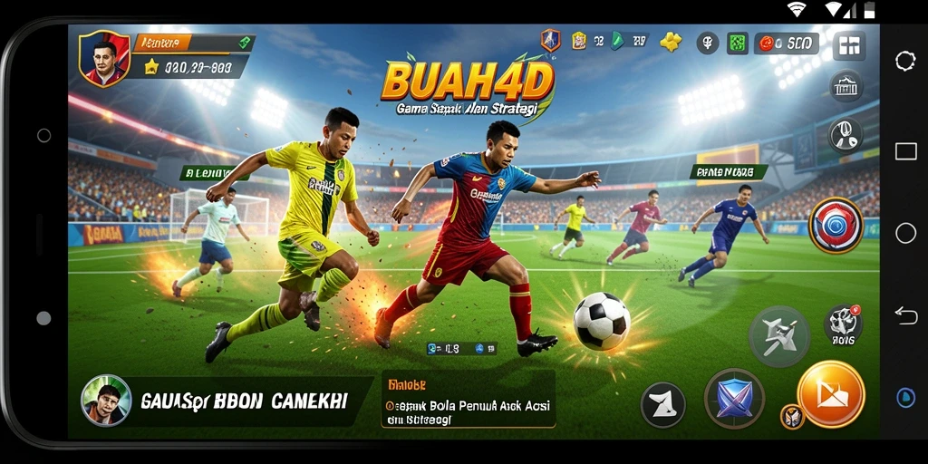 Tangkapan layar BUAH4D menampilkan aksi seru di lapangan sepak bola.
