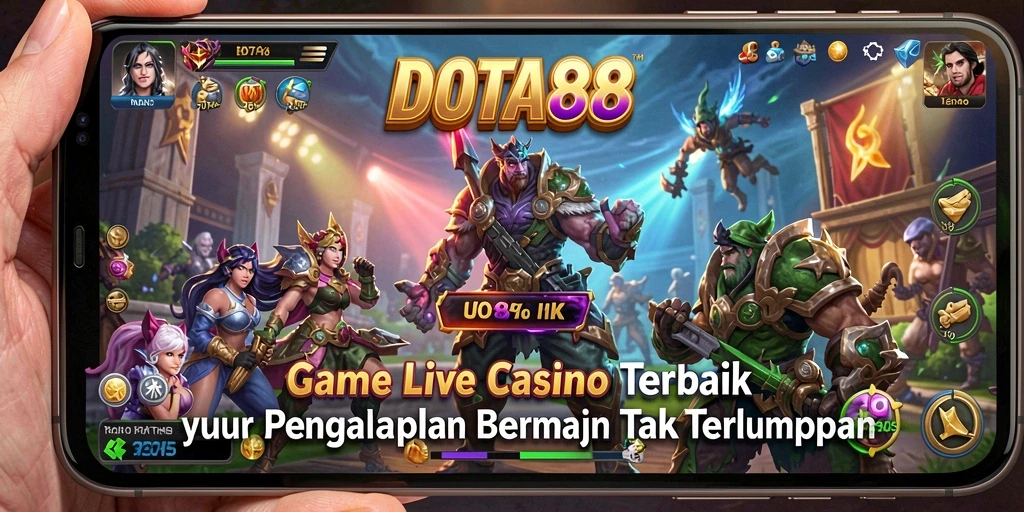 Tampilan screenshot utama DOTA88 menampilkan dealer profesional dalam aksi di permainan Live Casino.
