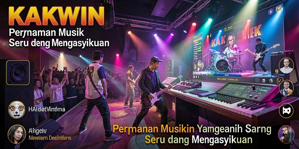 Screenshot KAKWIN menampilkan gameplay musik yang mendebarkan.
