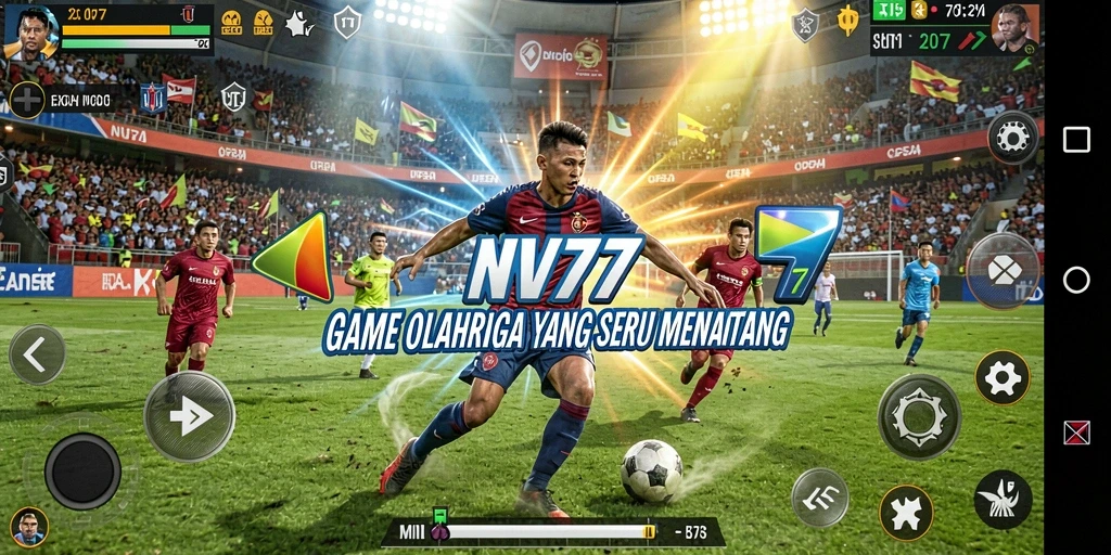 Tampilan gameplay NV77 yang seru dengan aksi olahraga mendebarkan.