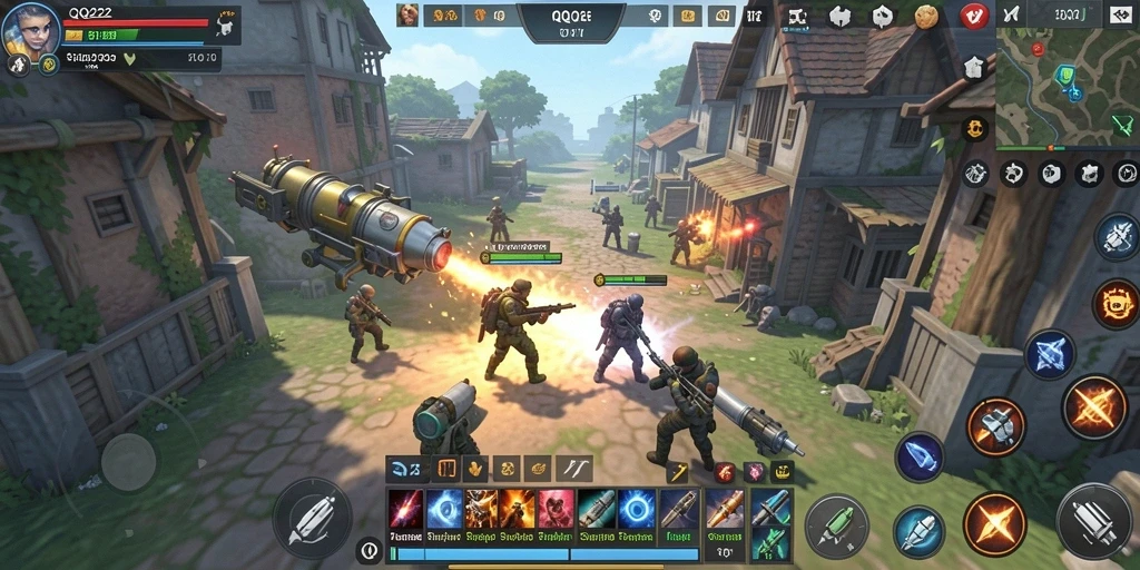 Screenshot QQ222 menampilkan aksi taktis yang mendebarkan.