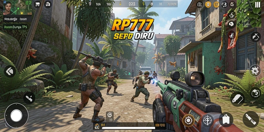 Screenshot RP777 menampilkan aksi mendebarkan dalam game TPS.