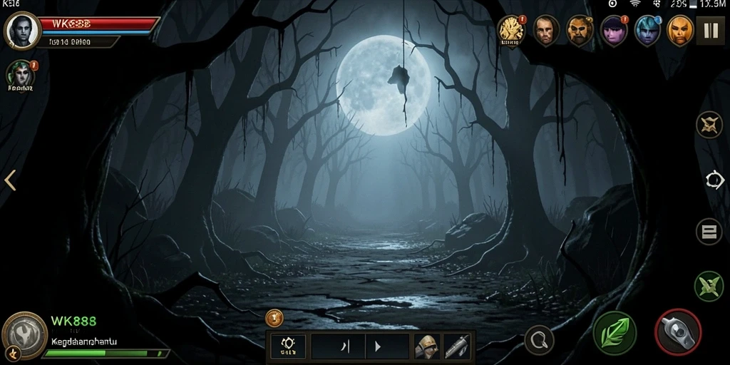 Tampilan gameplay WK888 yang menyeramkan dan mendebarkan.